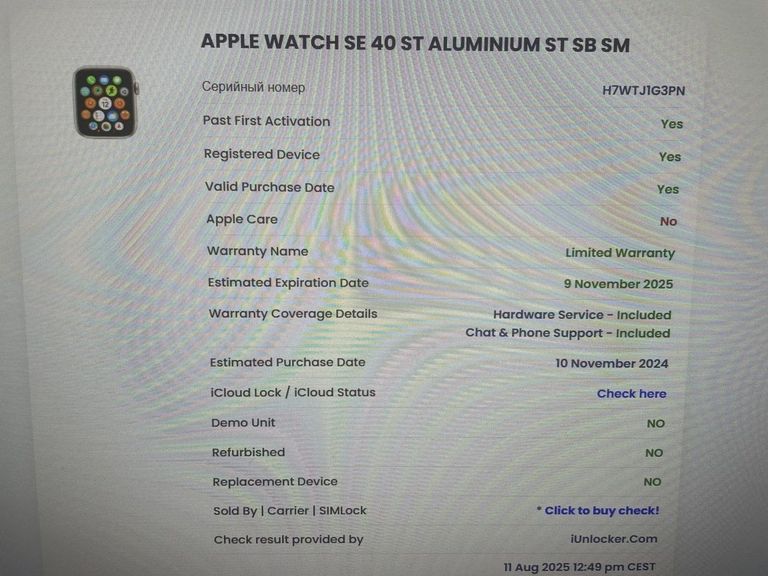 Оголошення Apple watch se 2 gps 40mm aluminum case with sport Б/У