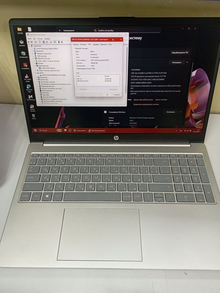 Hp 15/core i3-1315u ddr5/16gb ddr3/hdd *відсутній/ssd 512 gb/*інтегрована Код:01-200743178. Зображення 5