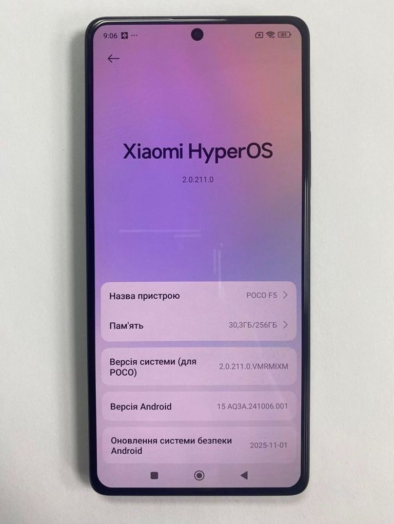 Оголошення Xiaomi Poco F5 12/256GB Blue Б/У