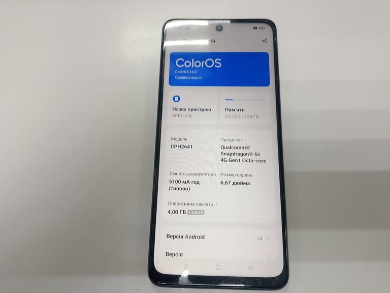 Оголошення Oppo a3x 4g 4/128gb Б/У