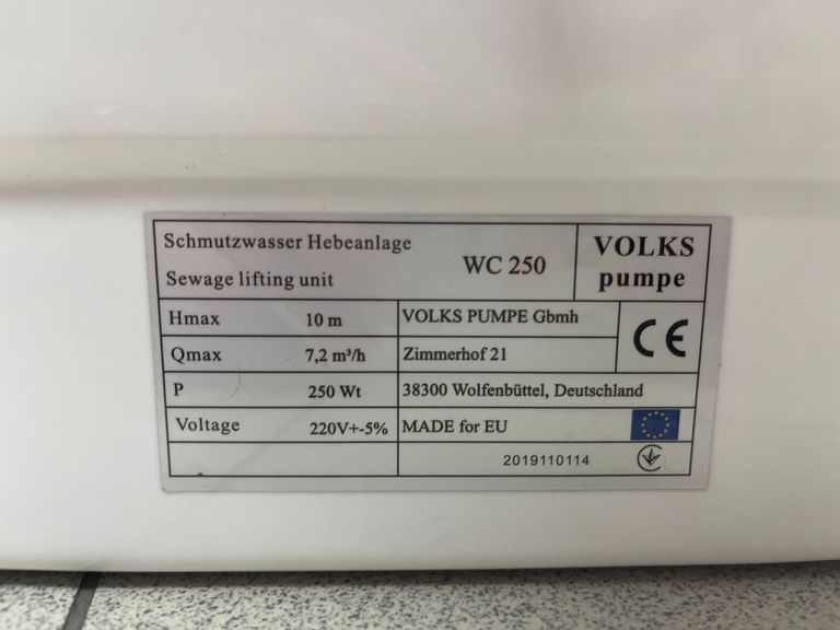 Розпродаж Volks pumpe WC250 (18979), продавець Техноскарб