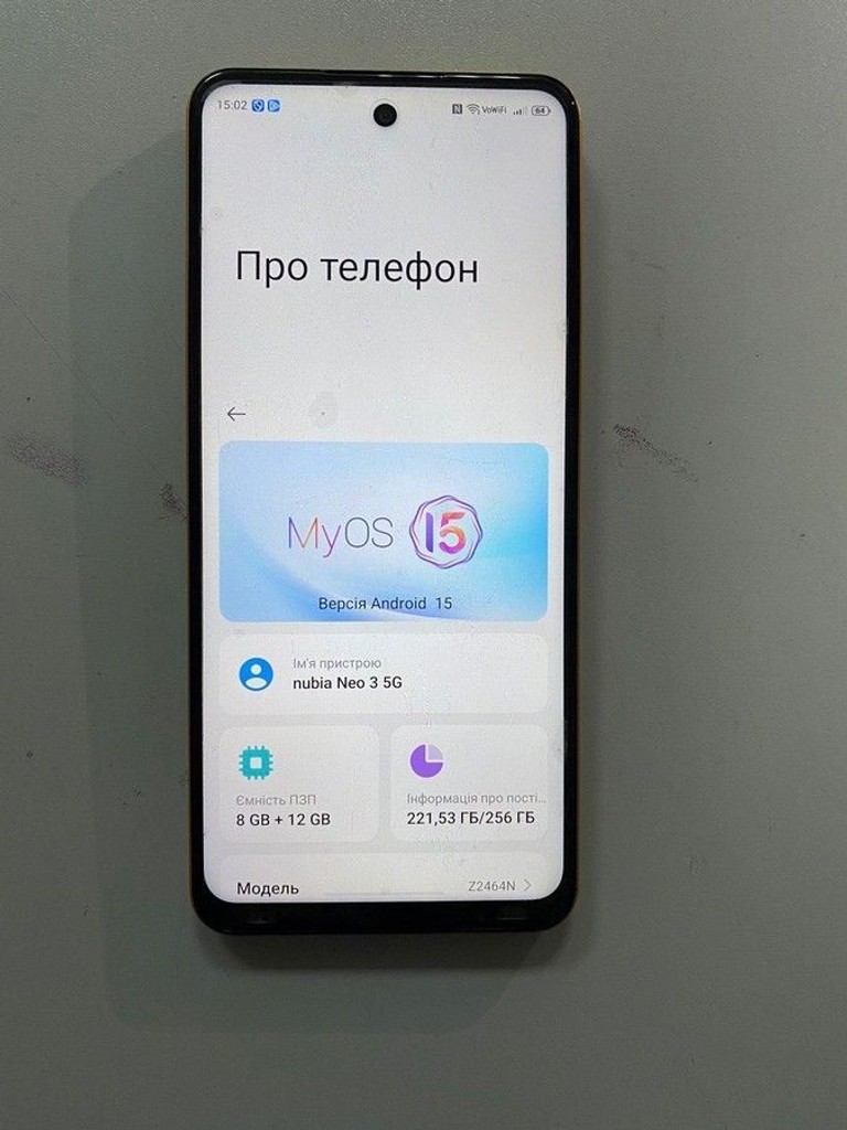 Оголошення Zte Nubia Neo 3 5G 8/256GB Shadow Black Б/У