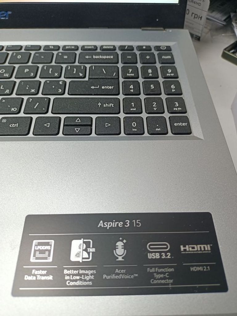 Acer 15/ryzen 5 7520u ddr5/8gb ddr2/hdd 500 gb/ssd *відсутній/*інтегрована Код:01-200805711. Изображение 5