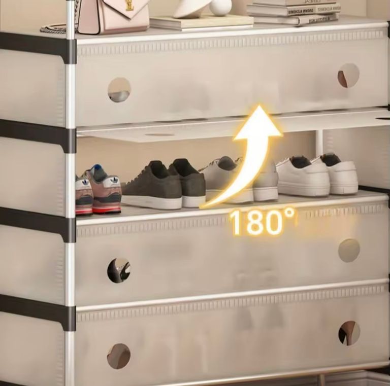 Дешиво Hanger + підставка для взуття, 2 в одному, 4 полиці Бежева с ломбарда