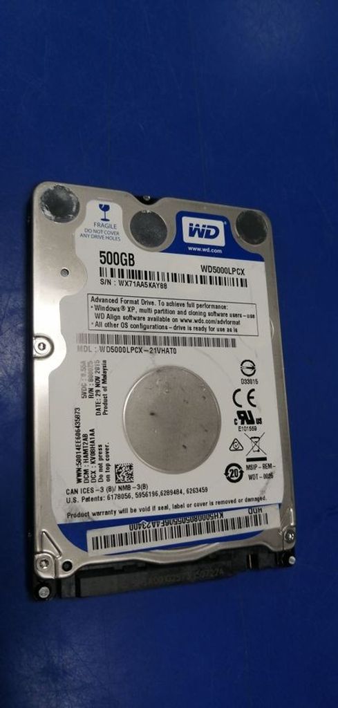 Оголошення Wd blue 2.5" 500 gb Б/У