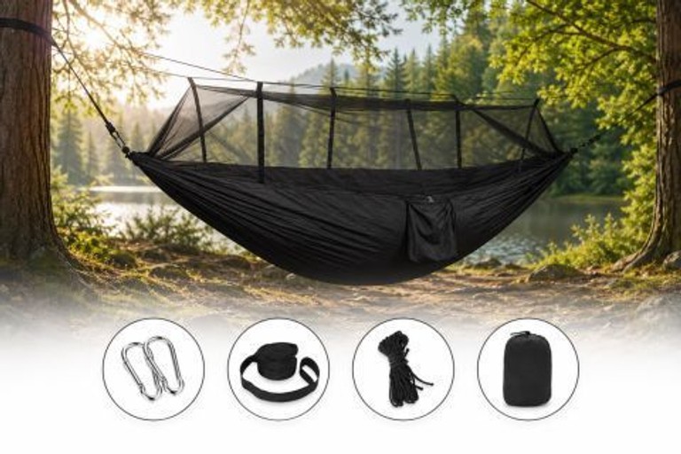 Объявление  Hammock з москітною сіткою 220x120 см Чорний Б/У