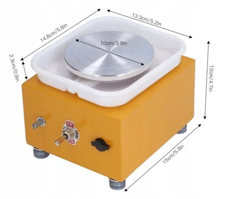 Міні електричне гончарне коло SABUIDDS 10 см Гончарне коло + інструменти. Новий.  Код:null. Зображення 7