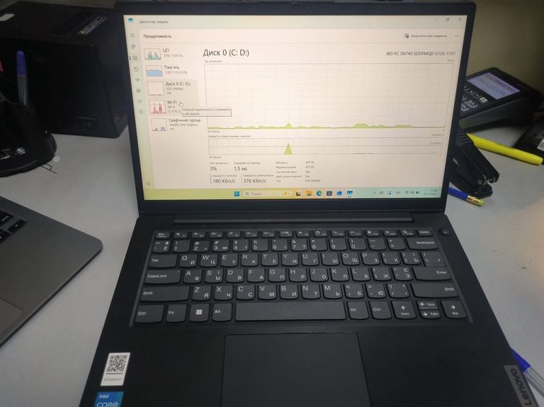 Оголошення Lenovo 14/core i3-1315u ddr5/8gb ddr5/hdd *відсутній/ssd 512 gb/*інтегрована Б/У