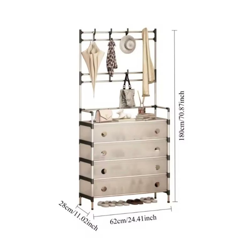 Объявление Hanger + підставка для взуття, 2 в одному, 4 полиці Бежева Б/У