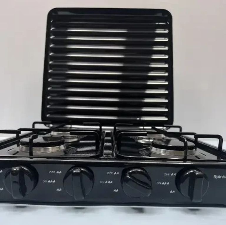 Дешево з кришкою Rainberg RB-2227 Чорний, Настільна плита для балонного газу з ломбарду