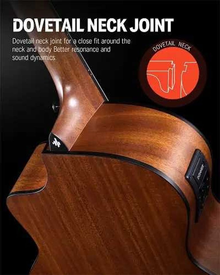 Акція! Акустична Електрогітара Donner з червоного дерева DAE-41 41-дюймовий корпус. Нова. Код:null. Зображення 6