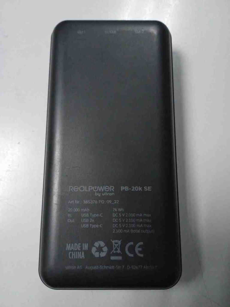 Оголошення Realpower SE 20000mAh USB Type-C Б/У