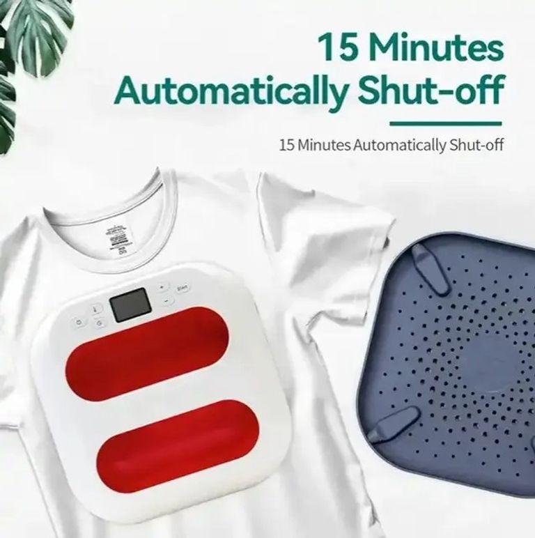 Акція! Портативний термопрес для футболки, взуття, сумки, шапки, міні-термопрес 15x15 дюймів, інтелектуальний контроль температу Код:null. Зображення 9