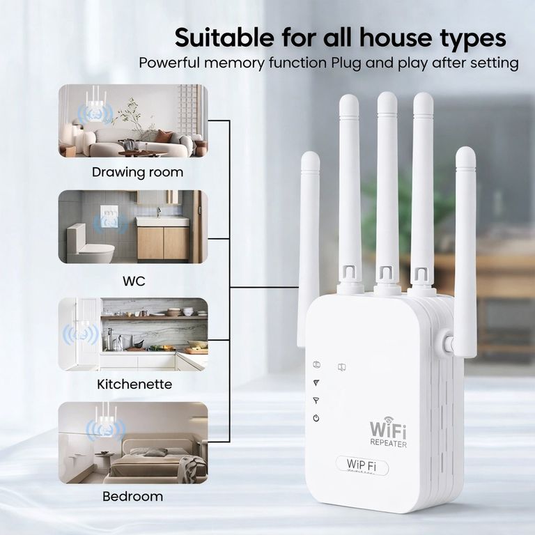 Купить Wi-Fi-repeater 2.4G з 6 антенами Б/У