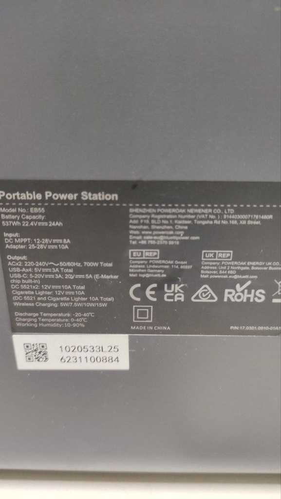 Bluetti EB55 Portable Power Station 537Wh Код:01-200973781. Зображення 5