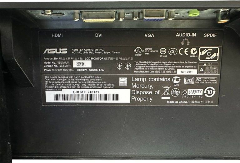 Объявление Asus vh242s Б/У