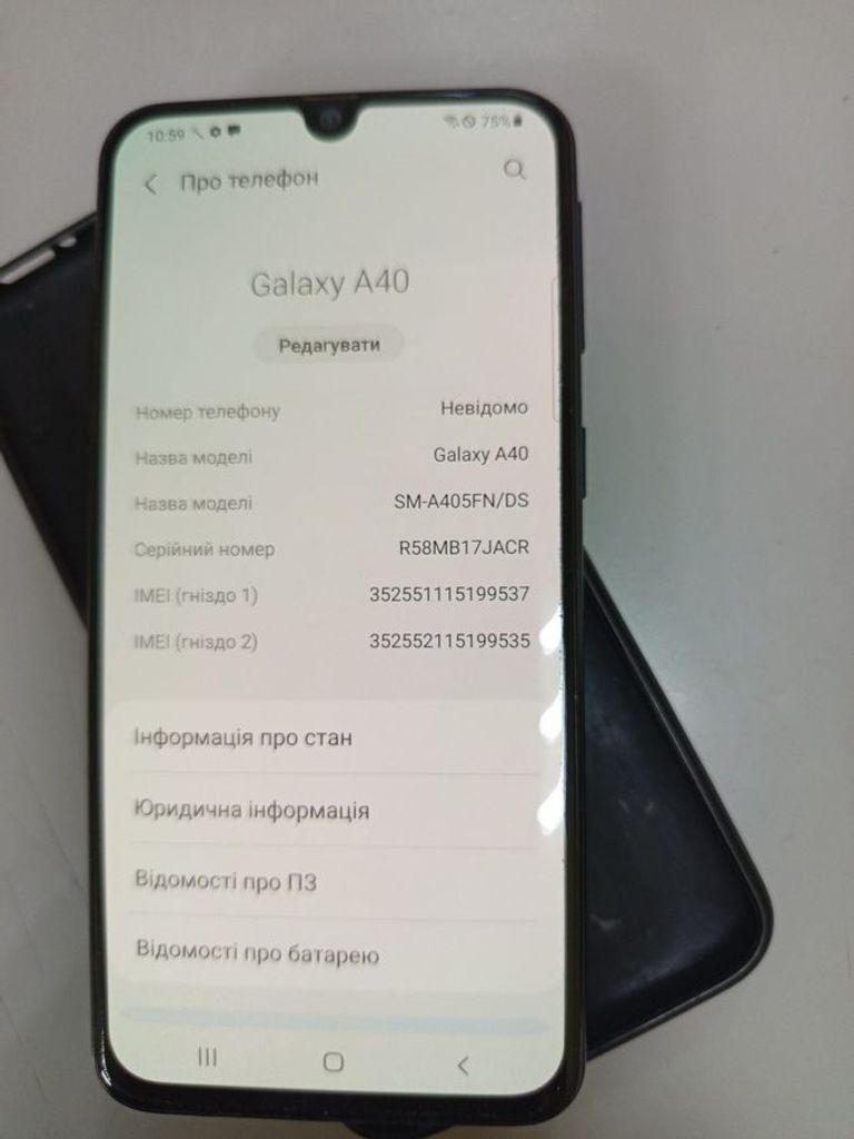 Оголошення Samsung galaxy a40 2019 sm-a405 4/64gb Б/У