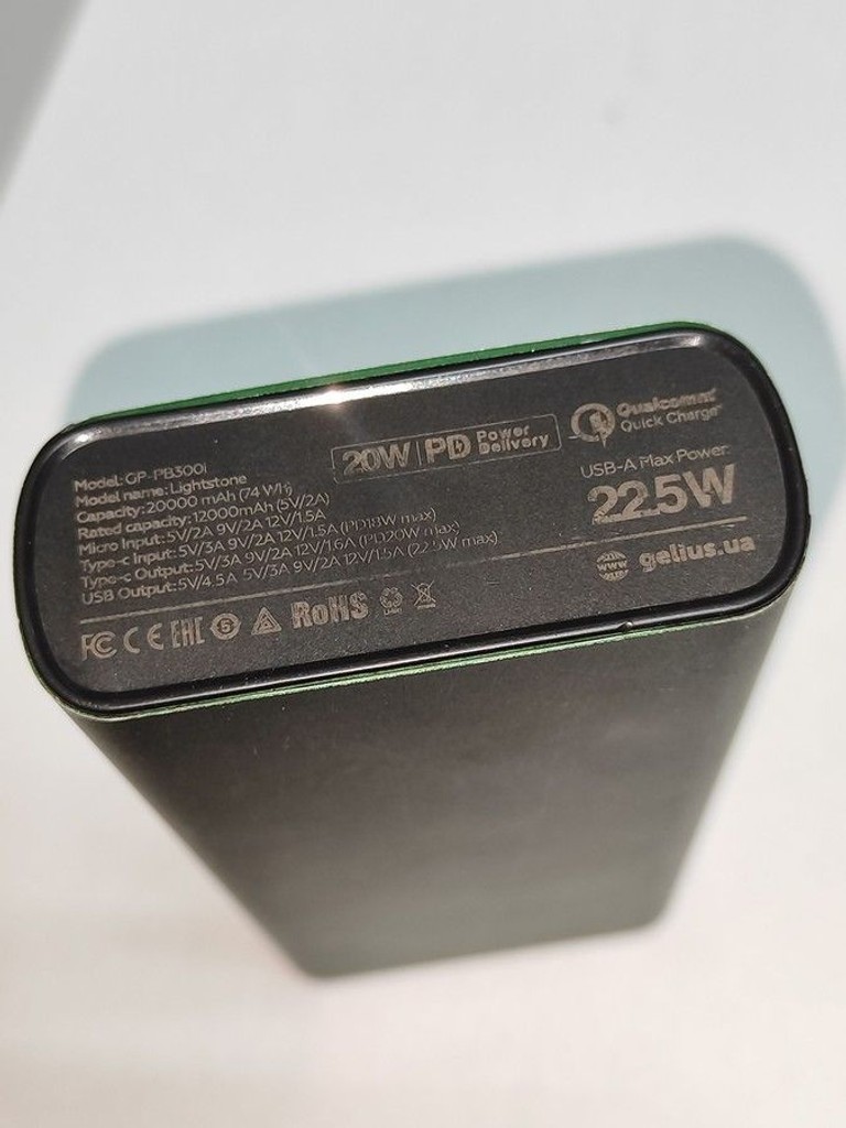 Дешево Gelius gp-pb300i 20000mah qc+pd 22.5w з ломбарду