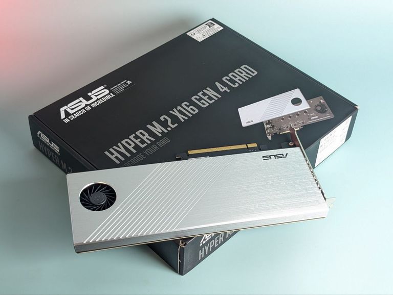 Плата-адаптер Asus PCIe Hyper M.2 X16 PCIe 4.0 X4 Expansion Card GEN 4 — 256 Gbps. Нова. Код:null. Изображение 5