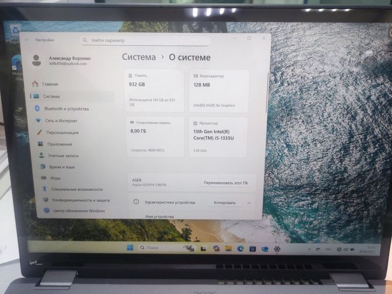 Acer 13/core i5-1335u ddr5/8gb ddr3/hdd *відсутній/ssd 1000 gb/*інтегрована Код:01-200750491. Изображение 5