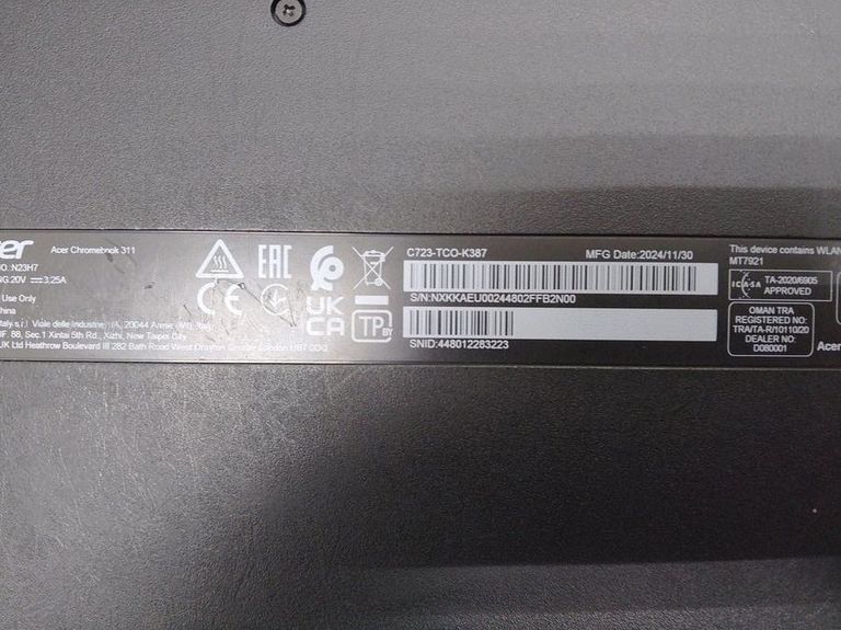 Дешиво Acer chromebook 311 /екр 11,6 /mediatek kompanio 528 /ram 4gb /ssd 32gb /mediatek integrated graphics с ломбарда