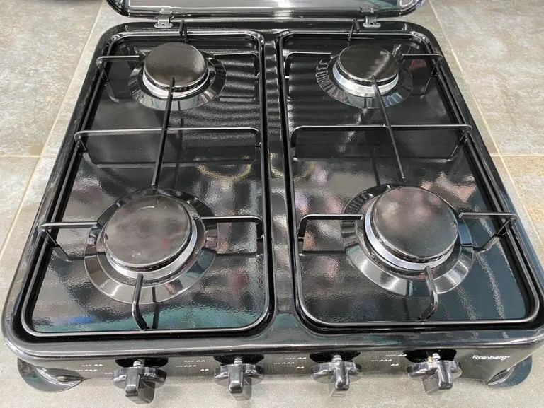 Купити з кришкою Rainberg RB-2227 Чорний, Настільна плита для балонного газу Б/У