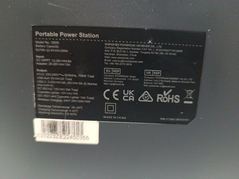 Объявление Bluetti EB55 Portable Power Station 537Wh Б/У