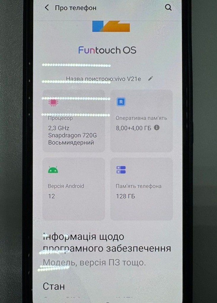 Оголошення Vivo v21e 8/128gb Б/У