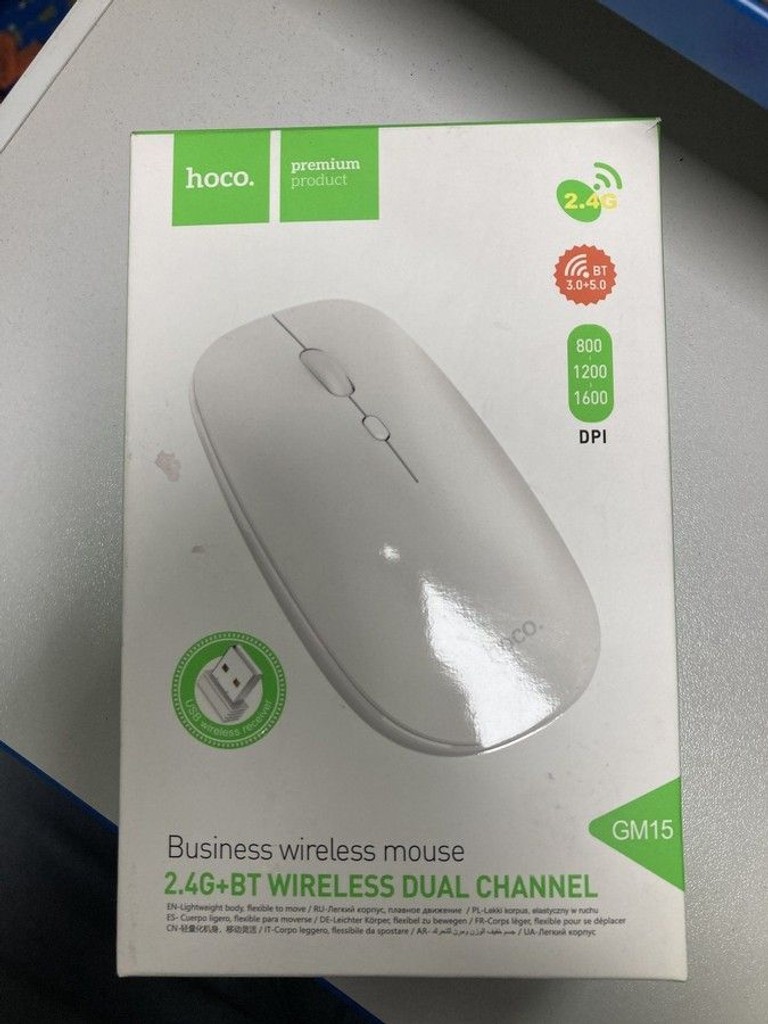 Купити Hoco GM15 Art dual-mode business wireless mouse White Б/У
