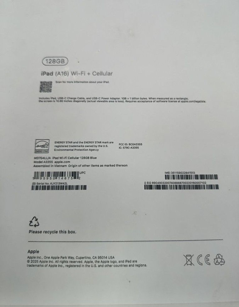 Apple ipad 2025 wi-fi + cellular 128gb Код:01-201085996. Зображення 7