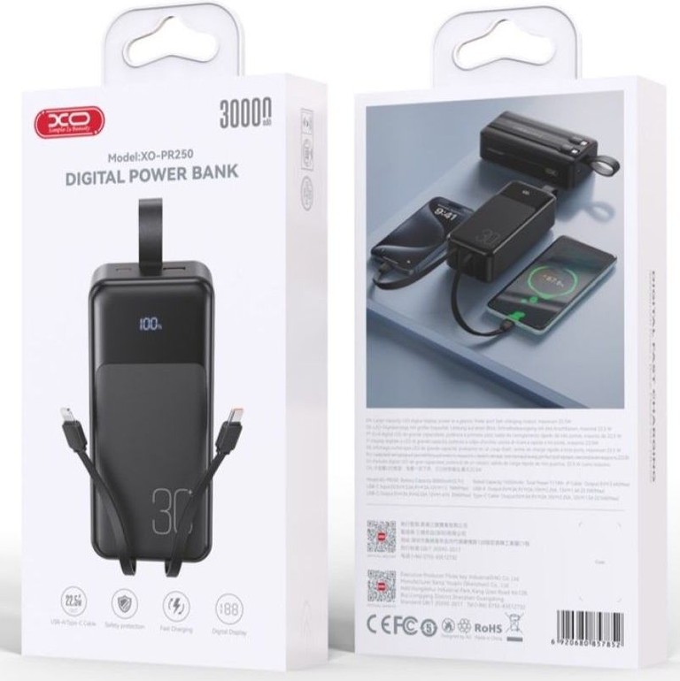 XO PR250 30000 mAh PD20W+QC22.5W Код:null. Зображення 6