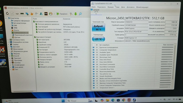 Розпродаж Acer 15/ryzen 5 7520u ddr5/16gb ddr5/hdd *відсутній/ssd 512 gb/*інтегрована, продавець Техноскарб