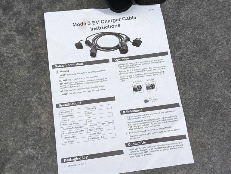 MEAC-S-016A-V1P1 — Type 2 3.6 kW 16 A 5M кабель для заряджання EV PHEV TUV. Код:null. Зображення 6