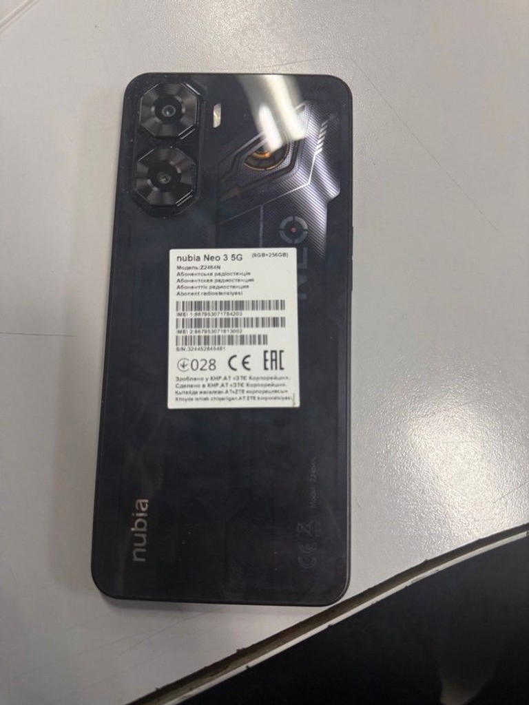 Оголошення Zte Nubia Neo 3 5G 8/256GB Shadow Black Б/У