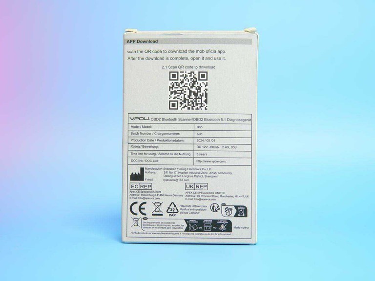 Vpow B65 OBD2 з Bluetooth 5.1 Код:null. Изображение 6