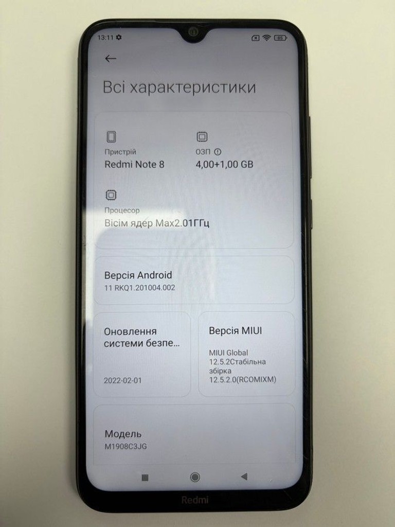 Объявление Xiaomi Redmi Note 8 4/64GB Black Б/У