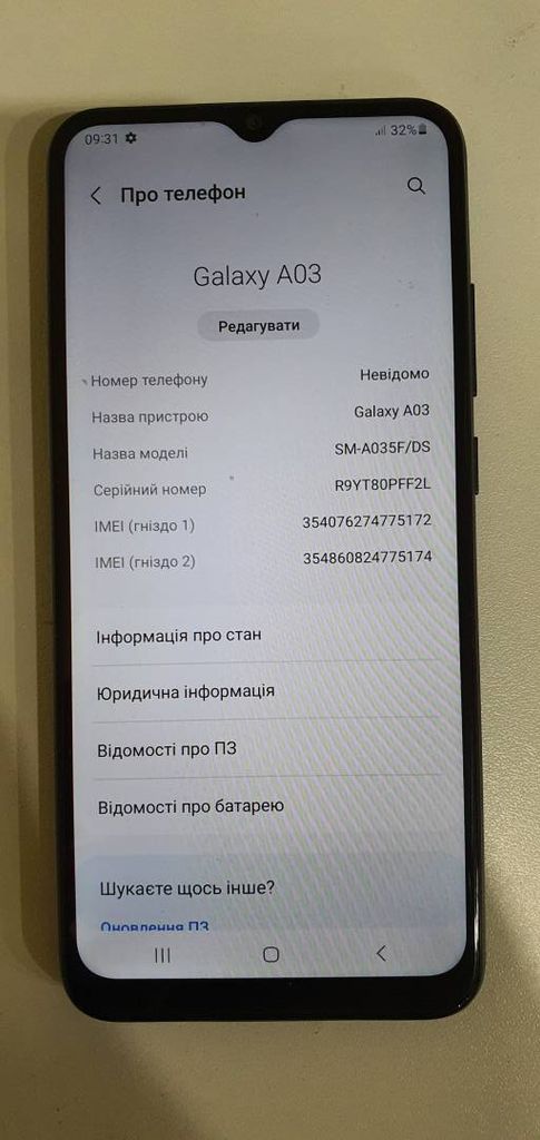 Samsung a035f galaxy a03 4/64gb