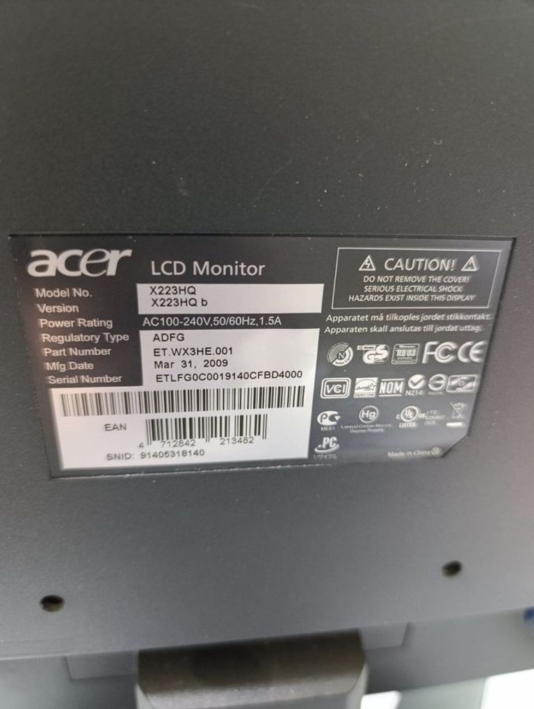 Купити Acer x223hq Б/У