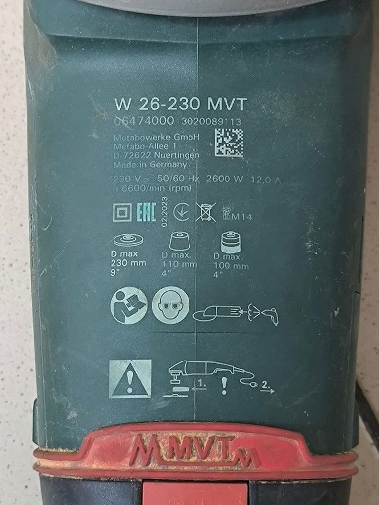 Metabo w 26-230 mvt Код:01-200925245. Изображение 5