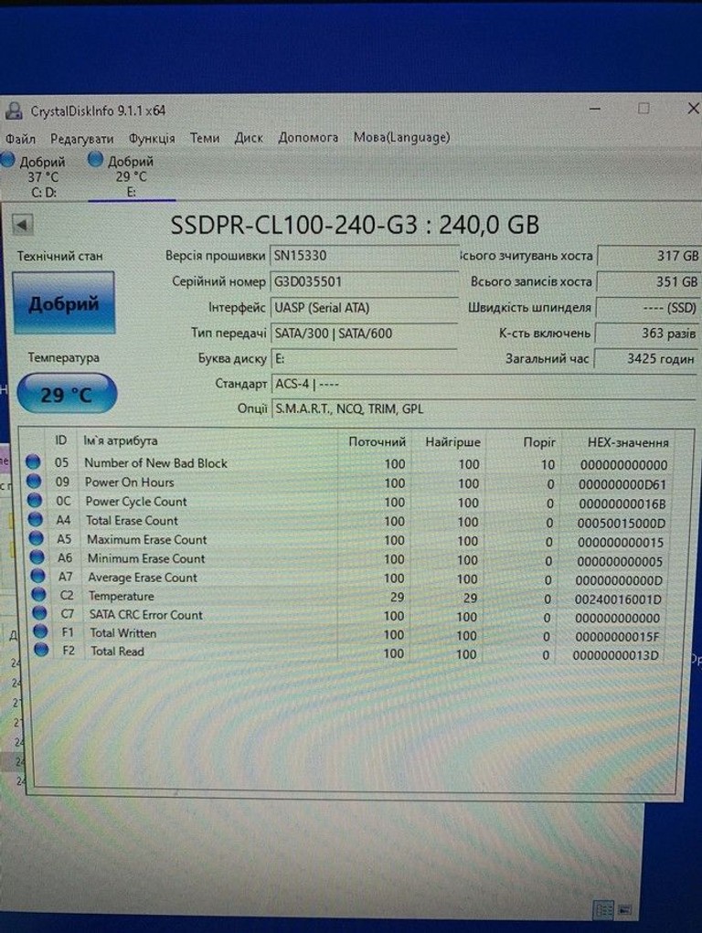 Дешево Goodram cl100 gen.3 240 gb з ломбарду