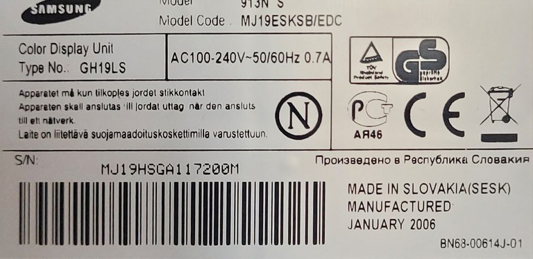 Оголошення Samsung SyncMaster 913N  Б/У