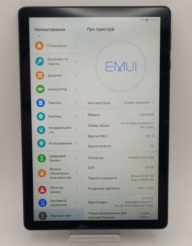 Объявление Huawei matepad t10s ags3-w09 3/64gb Б/У