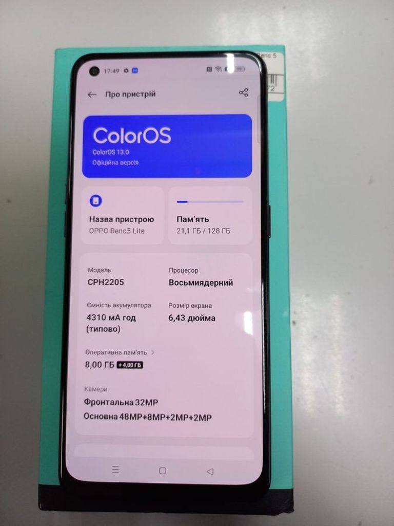 Дешево Oppo reno 5 lite 8/128gb з ломбарду