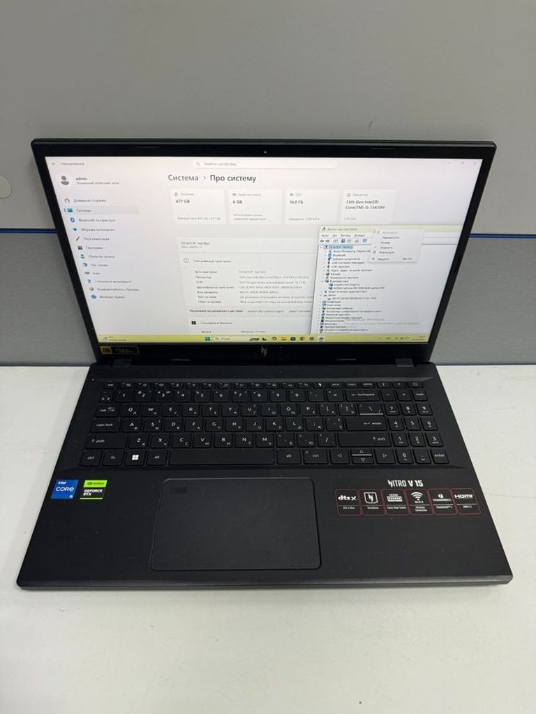 Купити Acer 15/core i5-13420h ddr5/16gb ddr5/ssd 512 gb/geforce rtx3050 6gb Б/У
