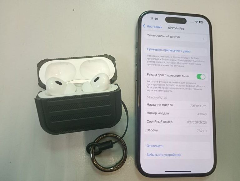 Apple airpods pro 2nd generation with magsafe charging case usb-c Код:01-200770585. Изображение 8