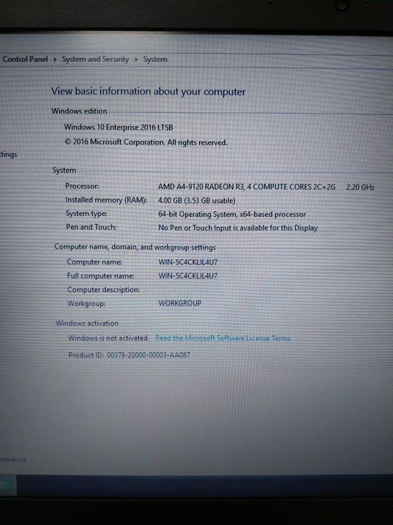 Lenovo 15/amd a4 9120 ddr4/4gb ddr4/hdd 500 gb/ssd 120 gb/*інтегрована Код:01-200805215. Зображення 5
