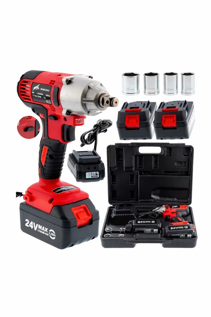 Купить Електричний гайковерт 24V з 2 акумуляторами, RED MA752 Б/У