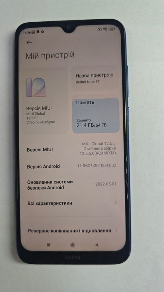 Оголошення Xiaomi Redmi Note 8T 4/64GB Blue Б/У