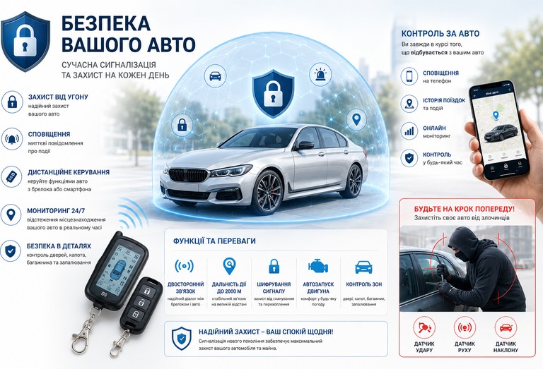 Оголошення Car alarm 2way b9 Б/У