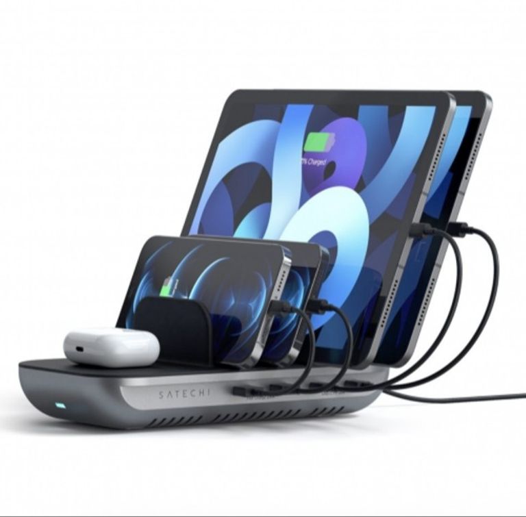 Купить Зарядна станція Satechi Dock5 Multi-Device Charging Station Gray (ST-WCS5PM) Нова.  Б/У